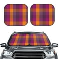 thumbnail image 2 of Balery 2 Piece Purple Yellow Buffalo Plaid Car Windshield Sun Shade|Foldable Front Windshield Shade for Car Front Window for Most Sedans SUV Truck-Large, 2 of 7