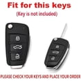thumbnail image 2 of for Audi Key Fob Cover Case Metal Full Protection Key Shell Leather Key Case Fit For Audi A3 A1 A3 A6 Q2 Q3 Q7 TT TTS,1,1,Long-keychain-white, 2 of 6
