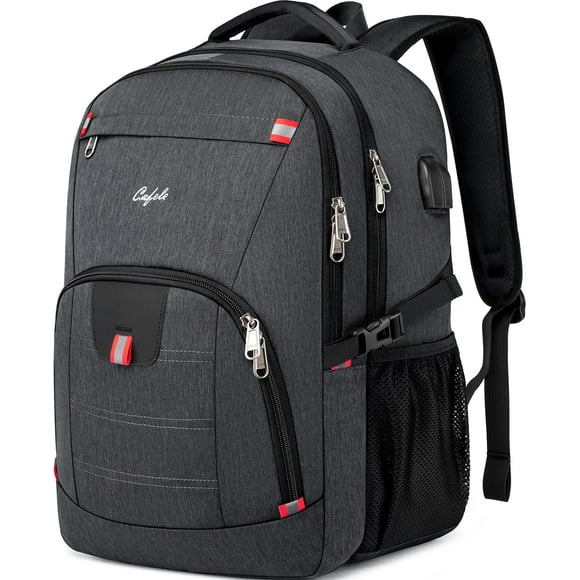 Cafele Sac à Dos, Imperméable Grand Sac à Dos pour Ordinateur Portable 17 Pouces pour Voyage École Travail Sac à Dos avec Port de Charge USB, Résistant à l'Eau Robuste