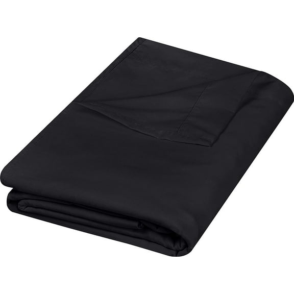 Flat Sheet - Soft Brushed Microfiber Fabric - Shrinkage & Fade Resistant Top Sheet - Easy Care - 1 Flat Sheet Only (King, Black)