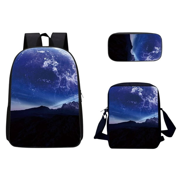 Xihbxyly Mochila con Estampado de Cielo, Diseño Ligero, Múltiples Bolsillos, Ideal para Viajes y Uso Al Aire Libre, Ideal para Niños de 4 a 12 Años, Incluye Estuche y Bandolera, Tamaño 31 X 16 X 44 C