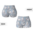 thumbnail image 5 of Haiem Lily Flower No Front Seam Biker Shorts for Women Yoga Workout Gym Bike Shorts with Tummy Control Moisture-Wicking-Small, 5 of 9