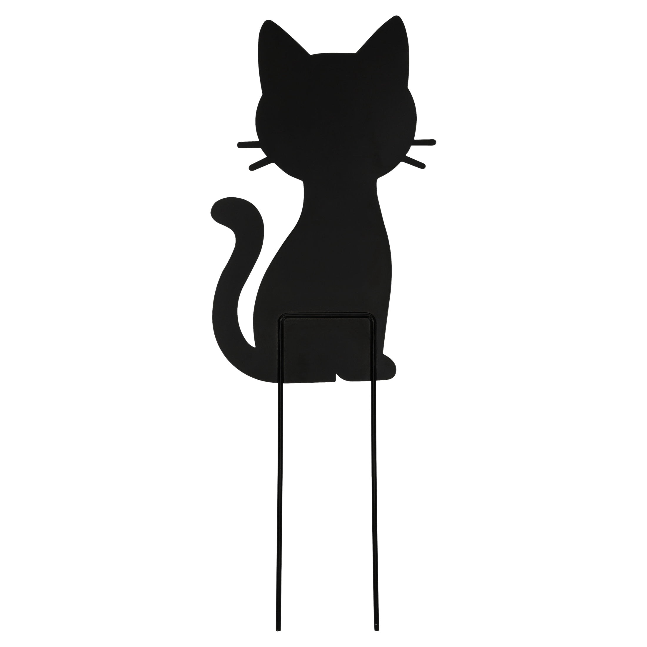 Metal Cat Yard Stake Outdoor Decoration, Black, 18.2", Halloween by Way To Celebrate