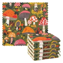 Yayeee 6 Pack Kitchen Dishcloths for Washing Dishes Soft Absorbent Microfiber Towels, Vibrant Mushroom