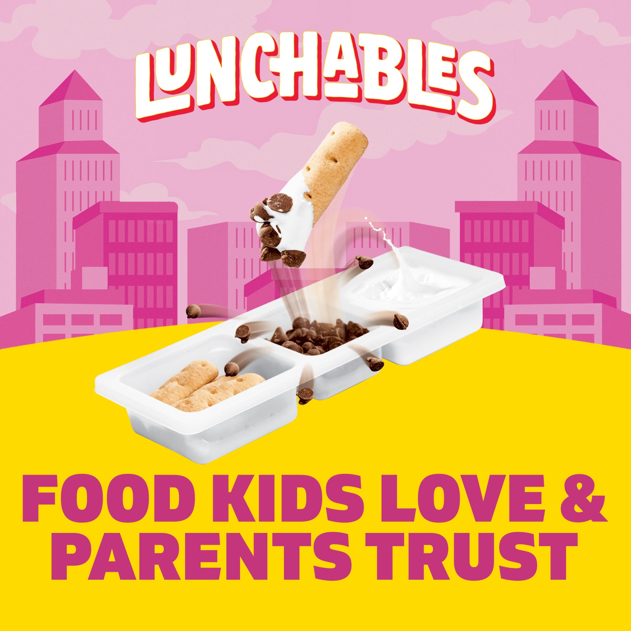 Lunchables S'mores Dippers with Marshmallow Creme, Milk Chocolate Chips and Honey Graham Sticks, 2.3 oz Tray