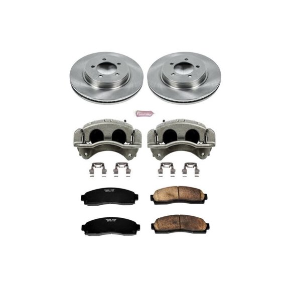 PowerStop Front Stock Replacement Brake Pad and Rotor Kit with Calipers Fits: FORD MERCURY Select Models KCOE1931