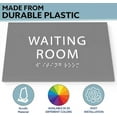 thumbnail image 4 of ADA CENTRAL SIGNS - 6" X4" Waiting Room Sign - Tactile Graphics Grade 2 Braille Text | ADA Compliant Modern Utility Wall Mount Plastic Signs For Schools, Offices, Businesses, Apartments & Restaurants, 4 of 7