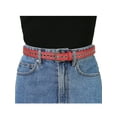 thumbnail image 4 of INSPIRE CHIC Women Grommet PU Leather Belt Metal Pin Buckle Skinny Plus Size Waist Belts for Jeans Dress Fit waist up to 104cm/41" Red, 4 of 4