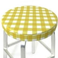 thumbnail image 3 of Disketp Yellow Checkboard Stool Covers Round, Super Soft Round Bar Stool Cushion Covers Seat Cushion - 12 Inch, 3 of 7