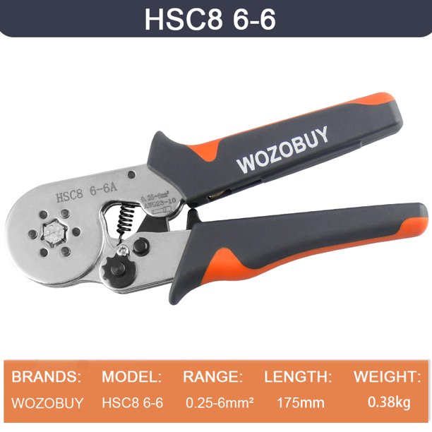 Herramienta de prensado de virola HSC8 6-4/6-6, alicates de prensado eléctrico para terminales de tubo de engarzado de extremo de cable, reparación de circuitos eléctricos