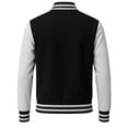 thumbnail image 4 of Men's Solid Plain Varsity Buttoned Original Leathered Thick Jacket, 4 of 6