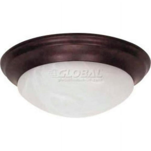 Satco Products B1297239 Nuvo 60-281 - 2 Light-Ceiling-Flush Mount with Alabaster Glass - Old Bronze - 14 x 5.5 in.