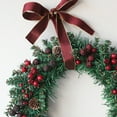 thumbnail image 4 of Yhmxh Christmas Wreath for Front Door Christmas Red Artificial Berries Wreath with Bow, 32cm/12.5in Xmas Wreath Christmas Party Wreath for Cabinet Wedding Window Home Wall Indoor Decor, 4 of 6