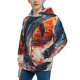 thumbnail image 2 of Rocae Sunset Ocean Watercolor Dolphin for Zip Up Hoodies for Teen Sweatshirt with Hood-Small, 2 of 6