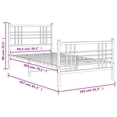 thumbnail image 2 of vidaXL Metal Bed Frame without Mattress with Footboard White 39.4"x78.7", 2 of 8
