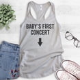 thumbnail image 2 of Baby's First Concert Tank Top, Ladies Racerback Tank Top, Pregnant Pregnancy Tank, Baby Concert Tank, Silver Gray, Medium, 2 of 3