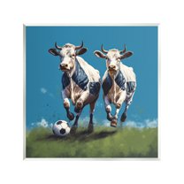 Stupell Industries Cows Playing Soccer Animals & Insects Painting Unframed Art Print Wall Art, 12 x 12