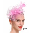 thumbnail image 2 of Sonducket Tocado de boda con flores para el pelo, adorno para el pelo de fiesta con ahorro de espacio Vintage fino y exquisito, Clip de malla Ropa, zapatos y accesorios Miscelánea Rosa, 2 of 6