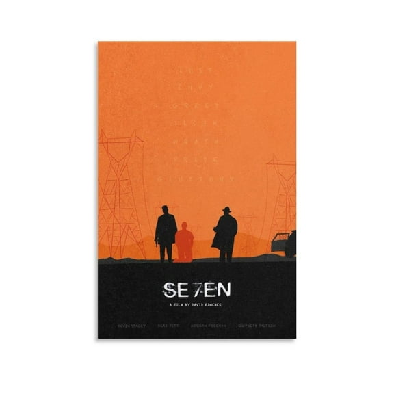 Movie Se7en Vintage Sepia Canvas Print Arts, Decorative
