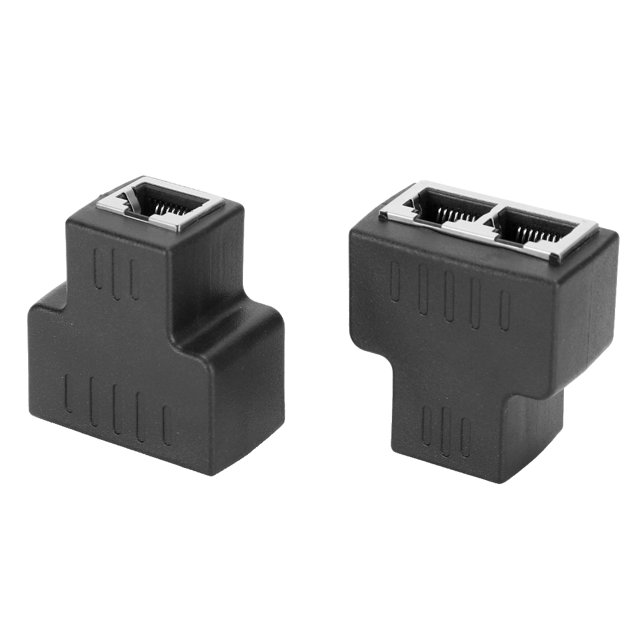 Divisor del extensor del cable del acoplador del cableadaptador de cable Ethernet2 piezas para decodificadores de PC TV