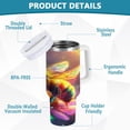 thumbnail image 4 of DIXRUYEE Steel Water Bottles Tumbler Creative Radiant Bee Amidst Colorful Blossoms Pattern 40oz/30oz, 4 of 9