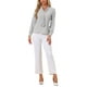 thumbnail image 2 of INSPIRAR CHIC Blusas de Manga Larga para Mujeres Chifón Plisado con Cuello de Lazo Camisa de Oficina XS Gris Claro, 2 of 6