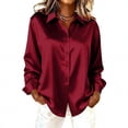 thumbnail image 2 of NTACZA Tops for Women Business Casual Silk Work Blouse Button Down Satin Loose Womens Shirts XL, 2 of 5