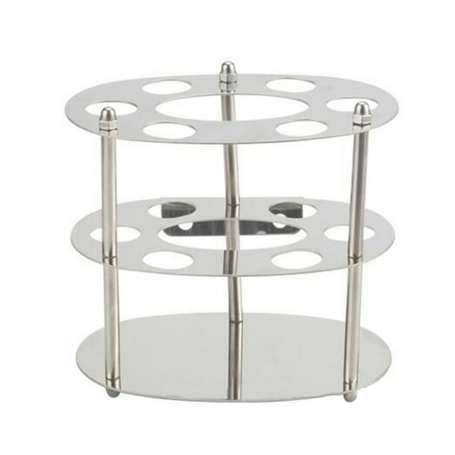Stainless Steel Countertop/Wall Mount Circle Toothbrush Holder Stand Metal Toothpaste Holder Tooth Brush Stand for Bath