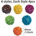 thumbnail image 2 of Wicker Rattan Balls Decorative Orbs Vase Fillers for Craft Party Valentine's Day Wedding Table Decoration Mixed Color 49mm 24pcs/set, 2 of 7