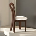 thumbnail image 5 of Dining Chairs Set of 2, Key-design Home Chairs, PU Leather Solid Wooden Dining Chairs with White Round Cushion for Kitchen Dining Room-Deep Walnut Brown, 5 of 9