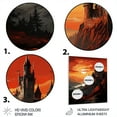 thumbnail image 3 of Designart "Castles Sunset form II" Castles Metal Wall Decor, 3 of 5