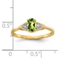thumbnail image 3 of 14k Yellow Gold Solid Diamond & Peridot Band Ring, 3 of 7