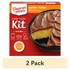 (2 pack) Duncan Hines Easy Cake Kit Golden Fudge Flavored Cake Mix, 8.4 oz.