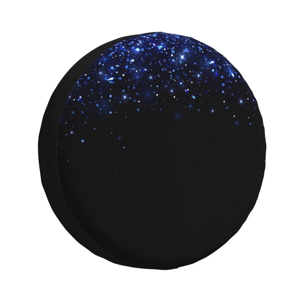 Balery Black Blue Glitter Sparkles Cubiertas para Neumáticos - Protector Resistente para Neumáticos de Camioneta, SUV, Remolque, Camper y RV-15 inch
