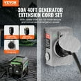 thumbnail image 2 of VEVOR 30 Amp Generator Cord and Power Inlet Box Kit, 40 FT, NEMA L14-30P/L14-30R STW 10 AWG Generator Power Extension Cord with Twist Lock Connector, Pre-Drilled Inlet Box for RV Outdoor, ETL Listed, 2 of 9