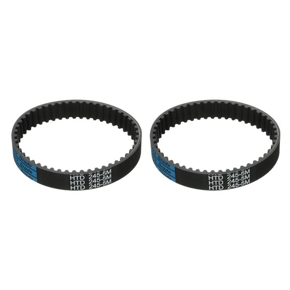 2 Packs HTD-5M Rubber Timing Belt 49 Teeth, 245mm Pitch Length, Closed Loop Pulley Timing Belt