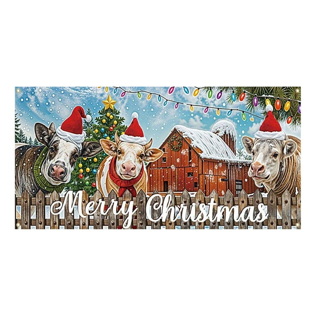 Holiday Cheer Garage Festive Christmas Banner With Bright Colors Festive Design For Auto Enthusiasts Home Garages Easy Hanging Durable Material Metal Poles Mini Flag Holder for Porch Heavy Duty Flag