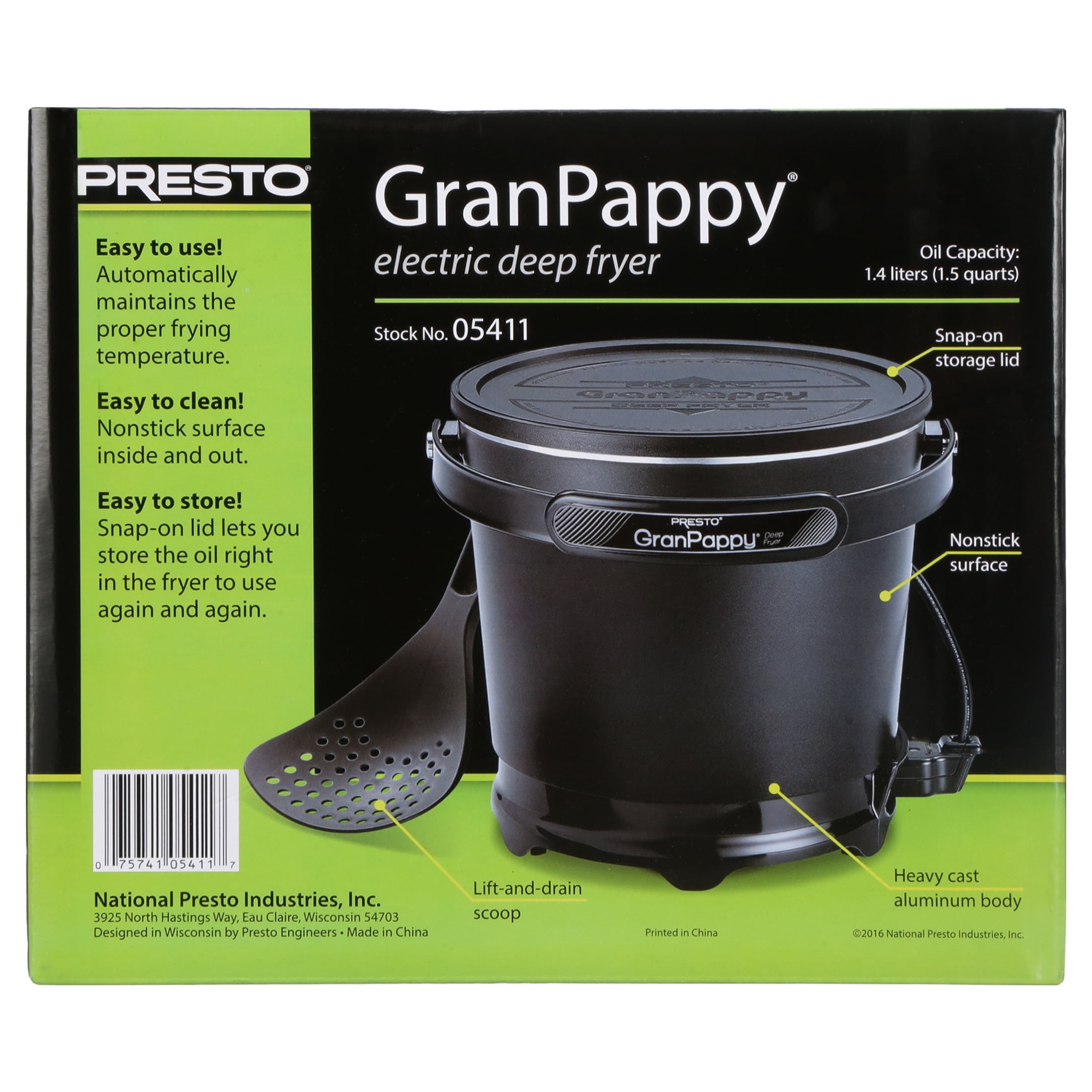 Presto Replacement Lid Top Storage Cover for Gran Pappy Elite Model Deep Fryer 
