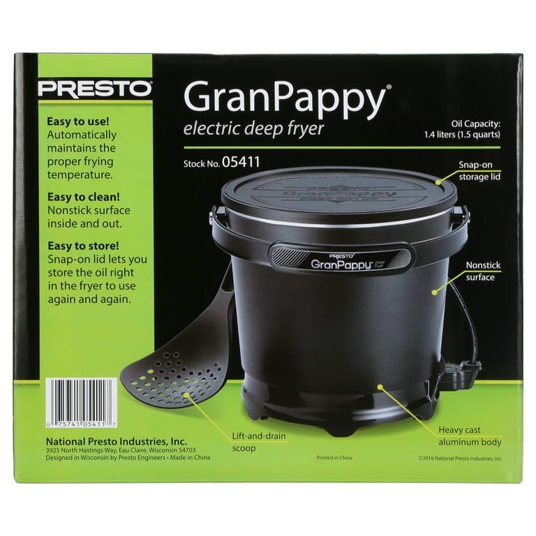 Presto GranPappy Electric Deep Fryer 0541002 Complete 6 Cup Non Stick