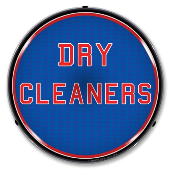 Collectable Sign and Clock Dry Cleaners LED Lighted Premium Sign