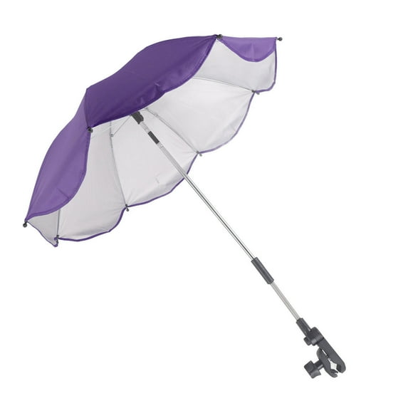 Baby Parasol, 14in Universal Umbrella With Clamp, 360 Degree Adjustable Sun Shade, Waterproof Umbrella For Trolley, Bike, Wheelchair, Beach Chair