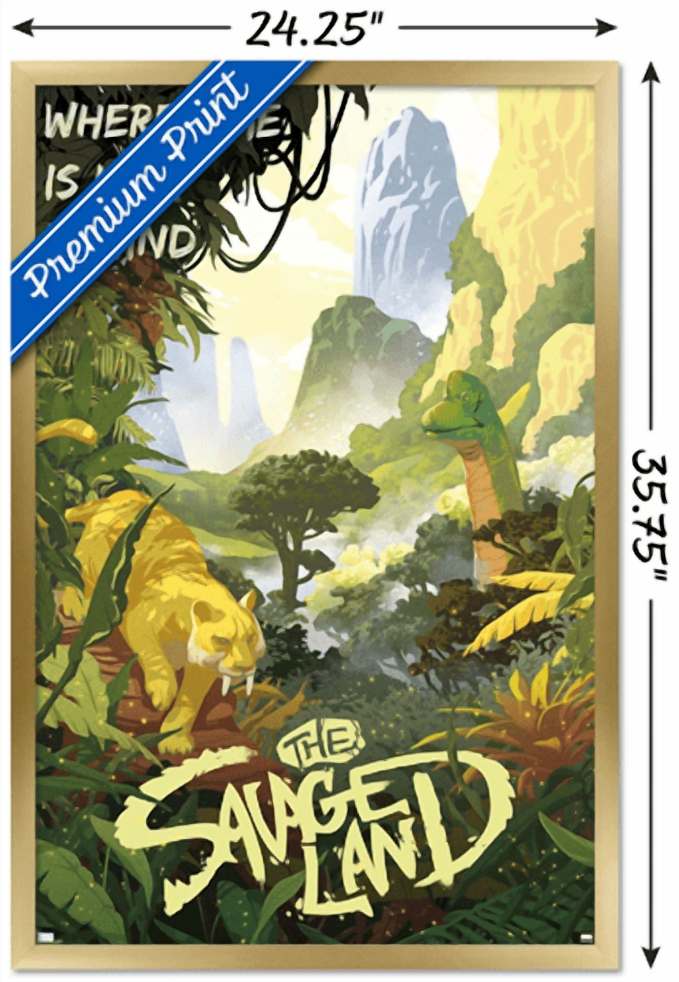 Marvel: Hero Lands - The Savage Land Wall Poster, 22.375" x 34" Framed