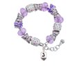 thumbnail image 2 of Delight Jewelry Silvertone 3-D Dreidel - Purple Butterfly Bead Charm Bracelet, 7"+1" Extender, 2 of 5