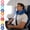 Blue, variant on U-Shaped Neck Pillow for Travel & Office, Polyester Ergonomic Support with Snap Closure, 30x30x8cm in (Navy)