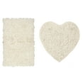 thumbnail image 2 of Home Weavers Bell Flower Collection 100% Cotton Non-Slip Bathroom Rug Set Machine Washable Heart Shape Bath Rug-25"x25", Bath Rug- 21"x34", Ivory Color 2 Piece Bath Rug set, 2 of 9