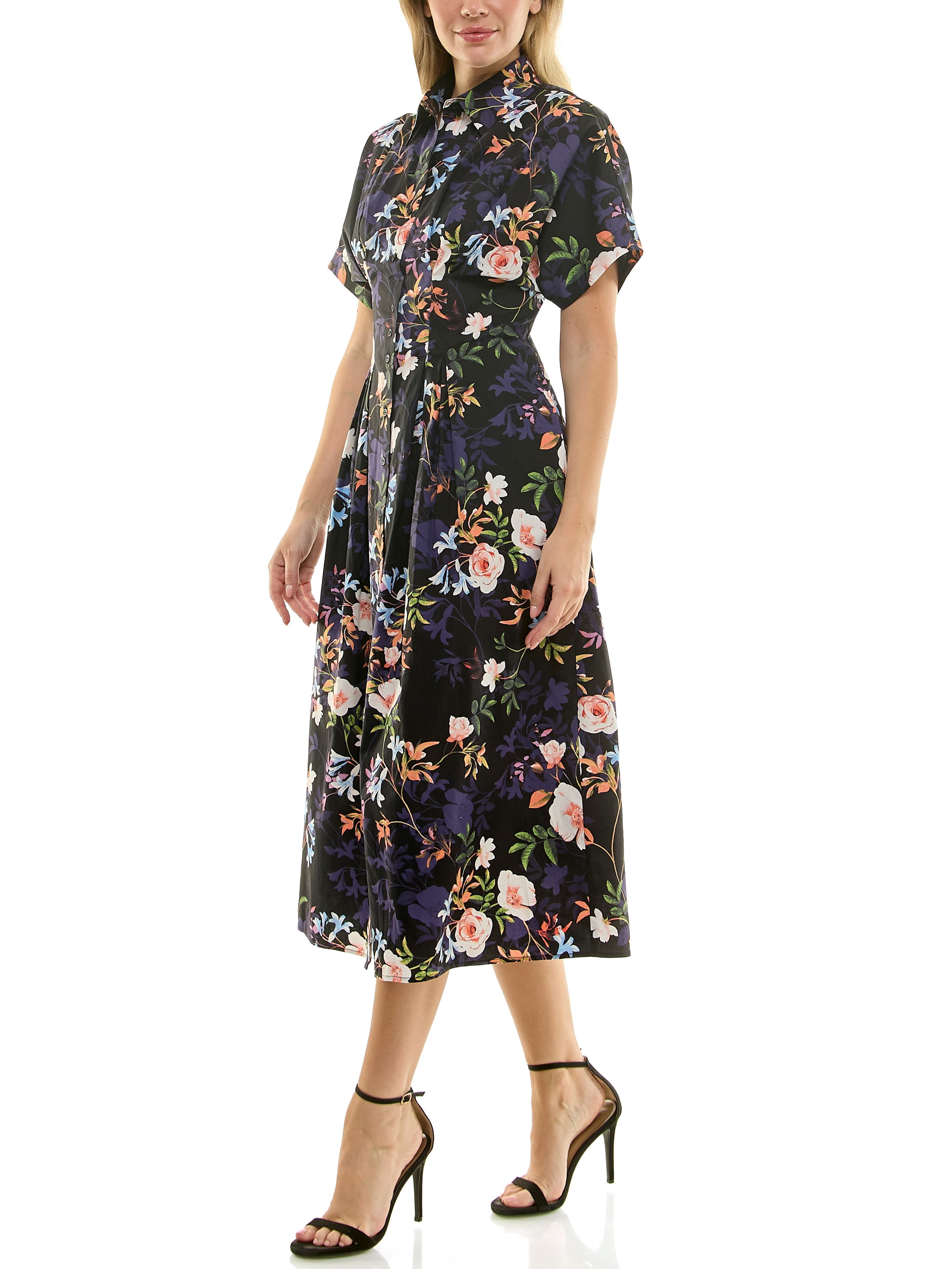 Nicole Miller Pintuck Waist Shirtdress, Sizes 4-16