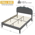 thumbnail image 2 of VECELO LED Bed Frame, Full Size Upholstered Platform Bed Frame with Adjustable Charging Station Headboard, No Box Spring Needed, Easy Assembly, Gray, 2 of 9