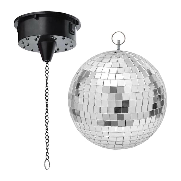 Bola de luces de discoteca giratoria RGB con motor para escenario y hogar 12 pulgadas