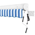 thumbnail image 6 of Awntech 10 Ft Key West Right Motorized Heavy Duty Patio Retractable Awning with Cassette (120in x 9.38in x 96in), Bright Blue/White Stripe, 6 of 8