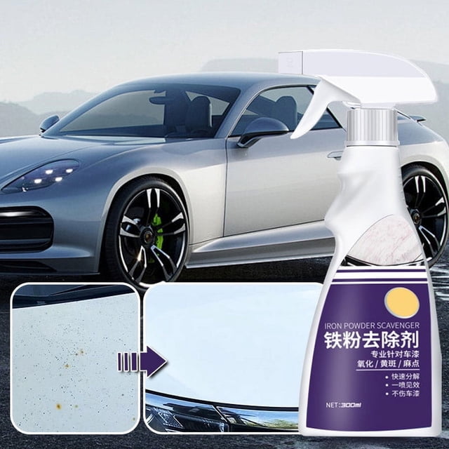 Qaailabf Car Iron Powder Rust Remover, 300ML Brake & Iron Pollutant Cleaner, Safe on Paint, Glass & Chromium, Easy Spray Application, Restores Car Finish, Suitable for All Vehicle Types